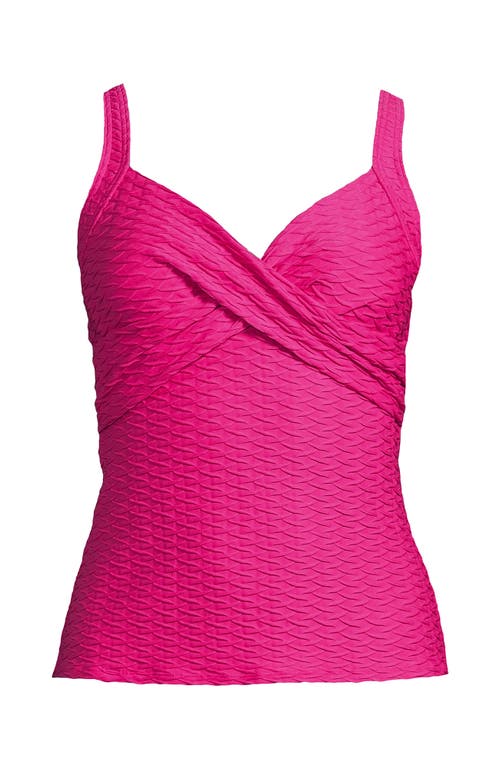 Shop Lands' End Wrap Underwire Tankini Top Swimsuit In Prism Pink