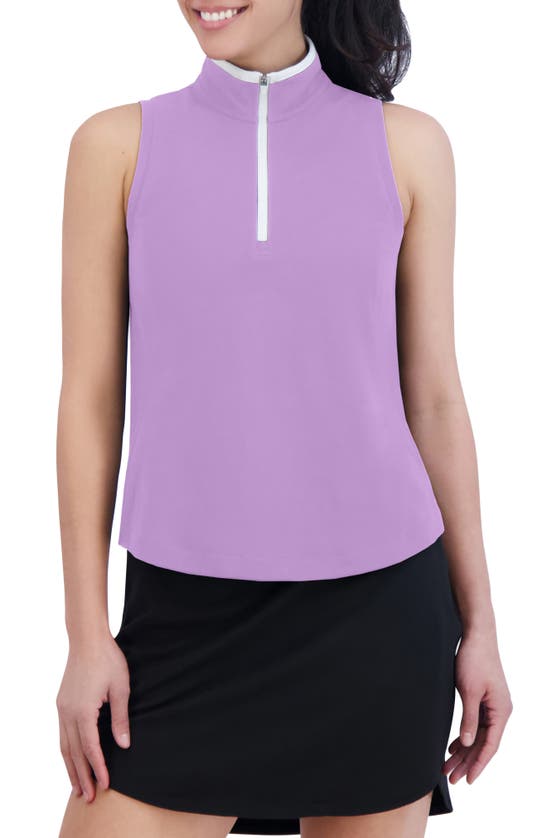 Shop Sage Collective Sage Collective Essential Piqué Collared Sleeveless Top In Lilac