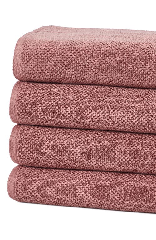 Woven & Weft 4-pack Popcorn Textured Towels In Desert Rose