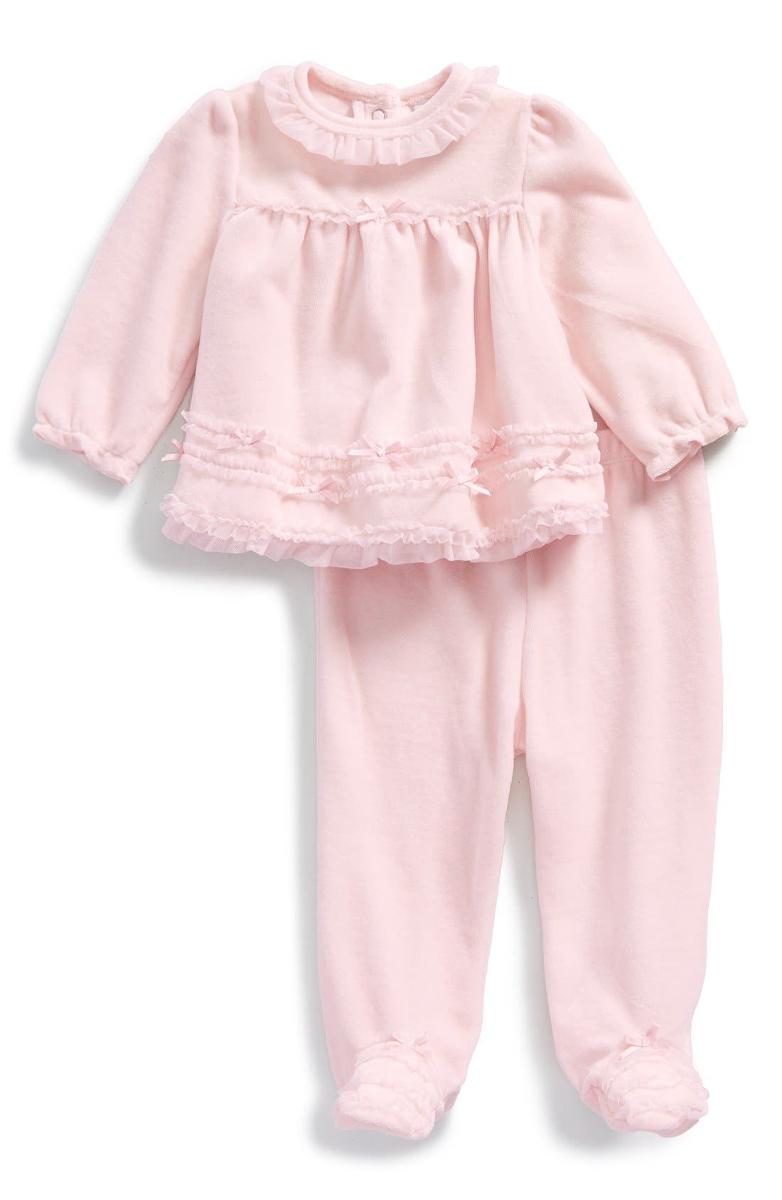 Little Me Velour Top & Footed Pants (Baby Girls) Nordstrom