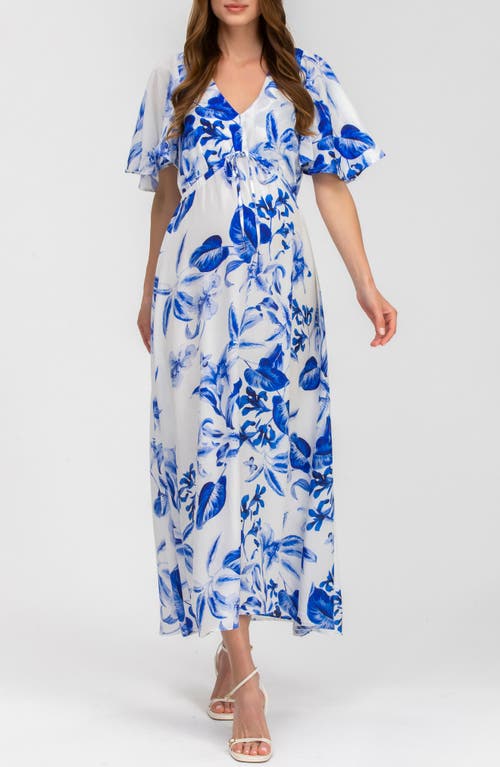 PIETRO BRUNELLI Maternity Maxi Dress in Bright Blue 