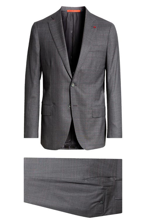 Isaia Sanita Plaid Wool Suit In Dark Grey