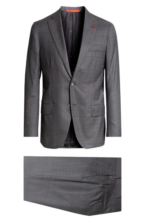 ISAIA Sanita Plaid Wool Suit in Dark Grey 