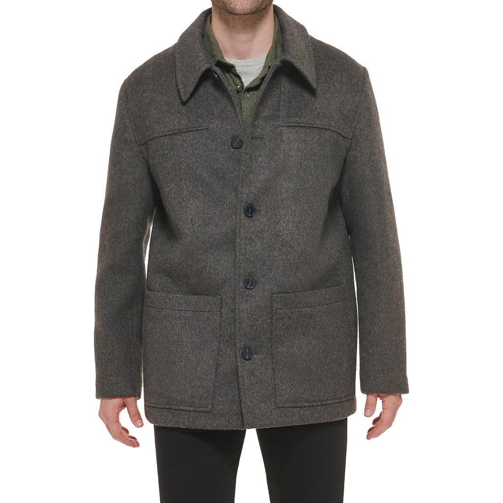 Cole Haan Wool Blend Coat In Grey