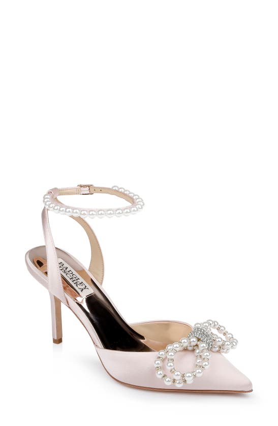 Badgley Mischka Faint Ankle Strap Pointed Toe Pump In Pink | ModeSens