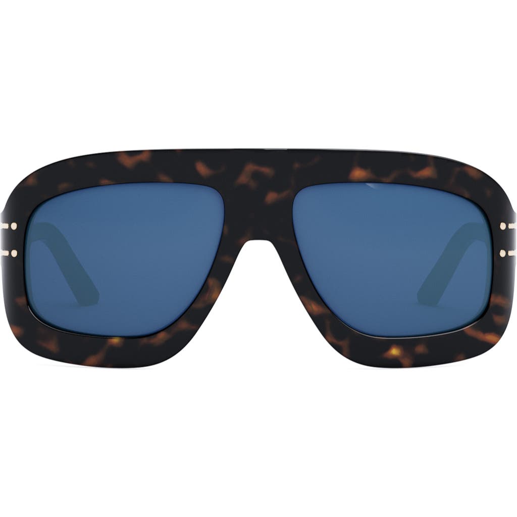 Dior 'signature M1u 58mm Rectangular Sunglasses In Black