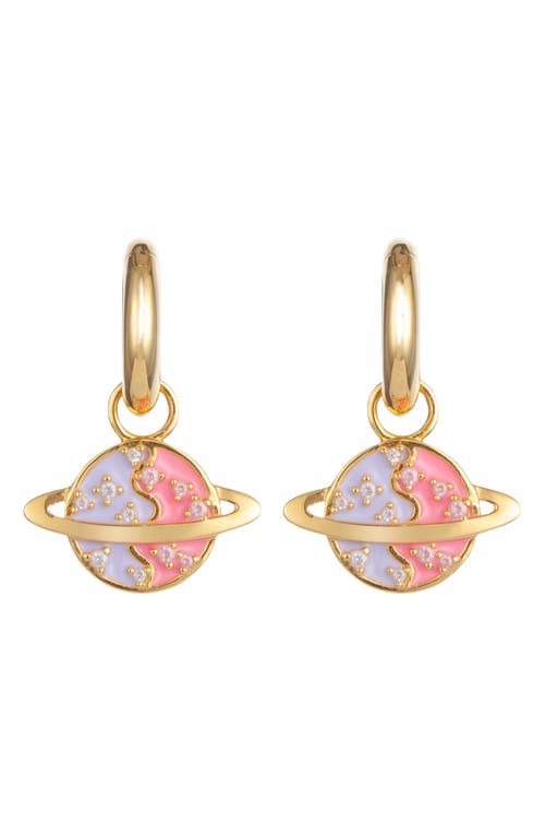 July Child Out of this World Drop Huggie Hoop Earrings in Gold/Pink/Purple/Cubic Zir at Nordstrom