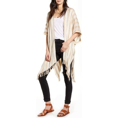 Treasure & Bond Stripe Open Front Cardigan, Size One Size - Beige