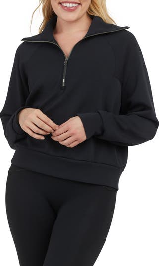 Black Soft Half Zip Pullover (Spanx Air Essentials Dupe)