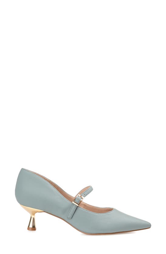 Journee Collection Womens Manza Kitten Heel Mary Jane Pointed Toe Pumps In Blue