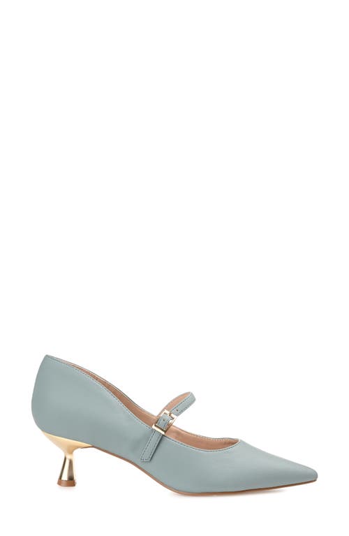 Journee Collection Womens Manza Kitten Heel Mary Jane Pointed Toe Pumps In Blue
