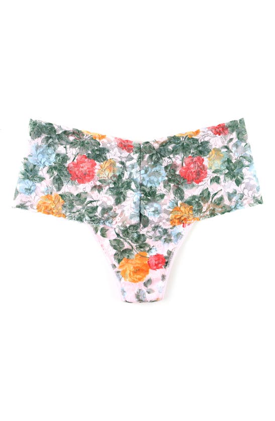 Hanky Panky Print Retro Lace Thong In Lost Promises