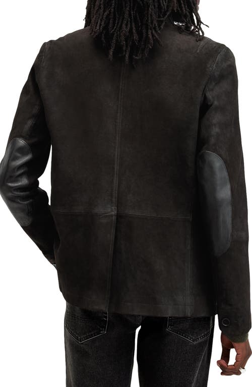 Shop Allsaints Survey Layered Leather Jacket In Black