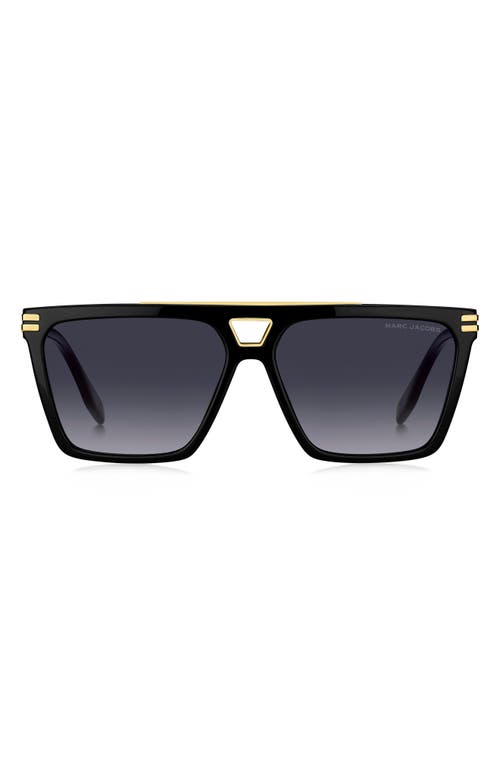 Marc Jacobs 58mm Gradient Square Sunglasses In Black/grey Shaded