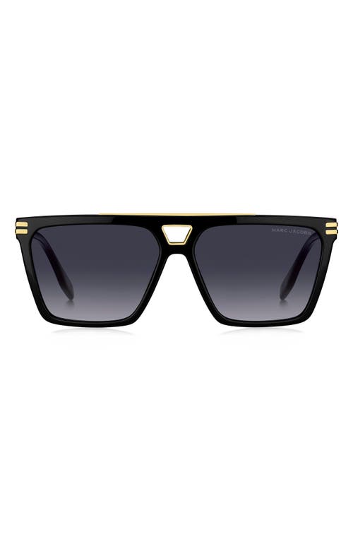 Marc Jacobs 58mm Gradient Square Sunglasses In Black/grey Shaded