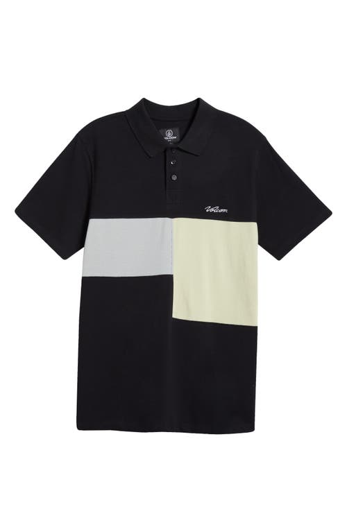 Shop Volcom Stoney Baloney Colorblock Piqué Knit Polo In Black