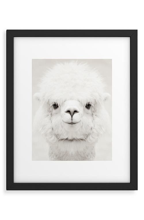 Deny Designs Monika Strigel - Smiling Alpaca Framed Art Print in Black-White at Nordstrom
