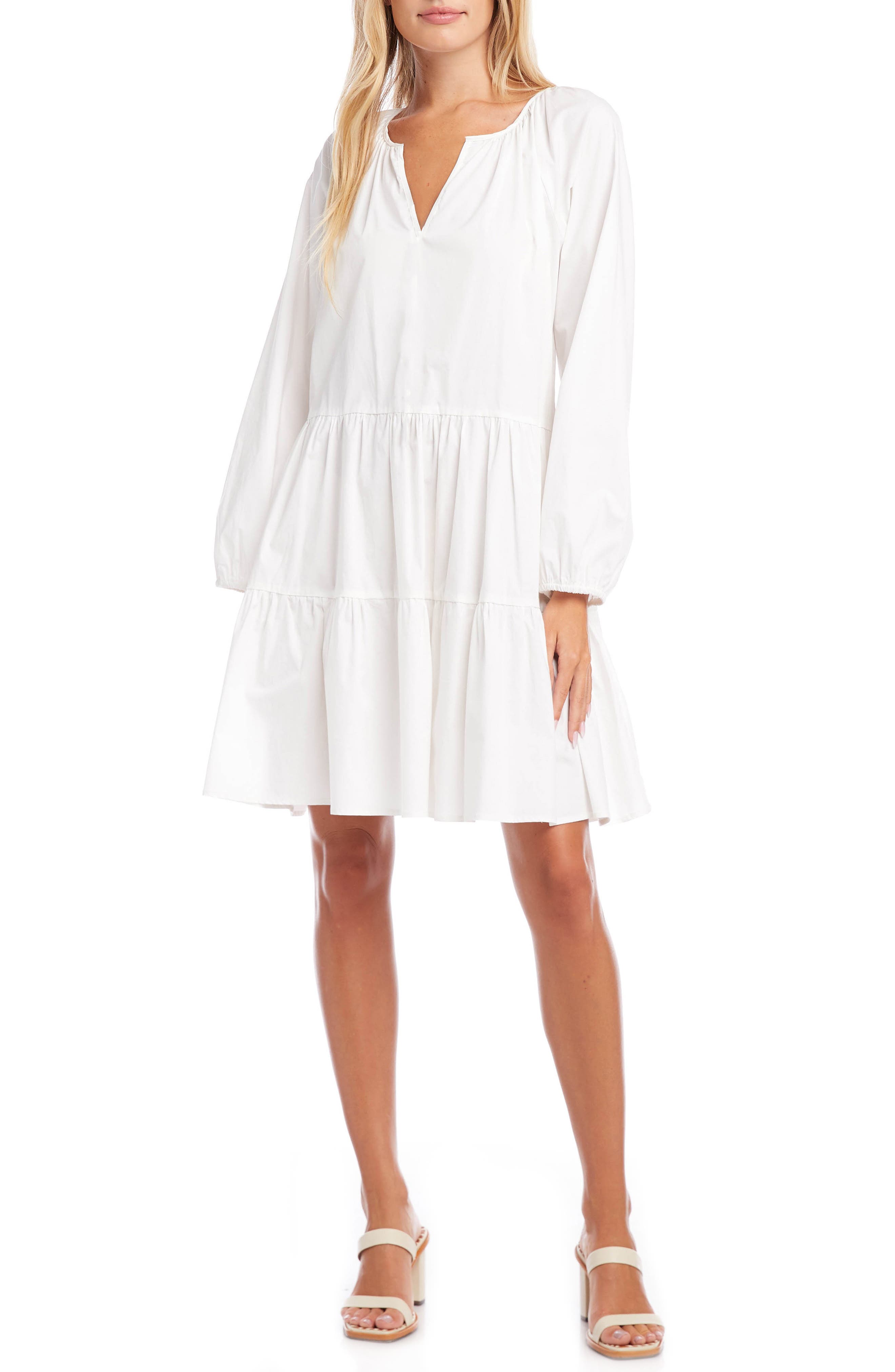 Karen Kane Tiered Long Sleeve Peasant 