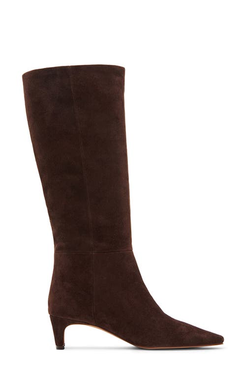 Shop Steve Madden Dagne Knee High Boot In Brown Suede