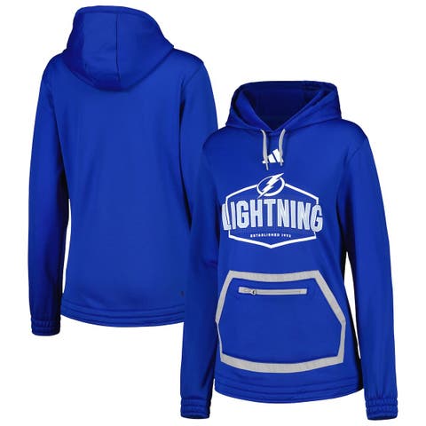 Women's Adidas Blue Tampa Bay Lightning Skate Lace Primeblue Team Pullover Hoodie Size: Extra Large