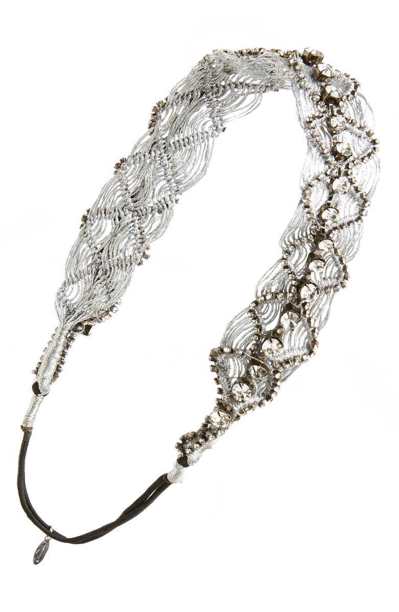 TASHA 'Woven Wonder' Head Wrap, Main, color, Silver