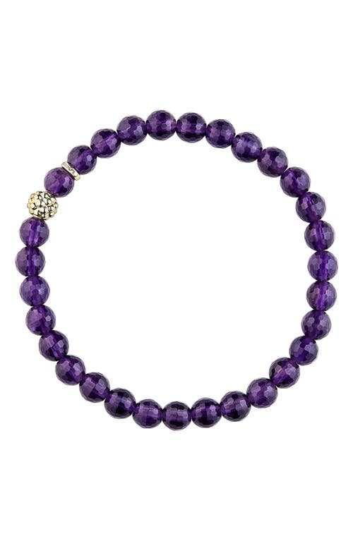 Shop Lagos Caviar Icon Semiprecious Stone Bracelet In Amethyst/gold