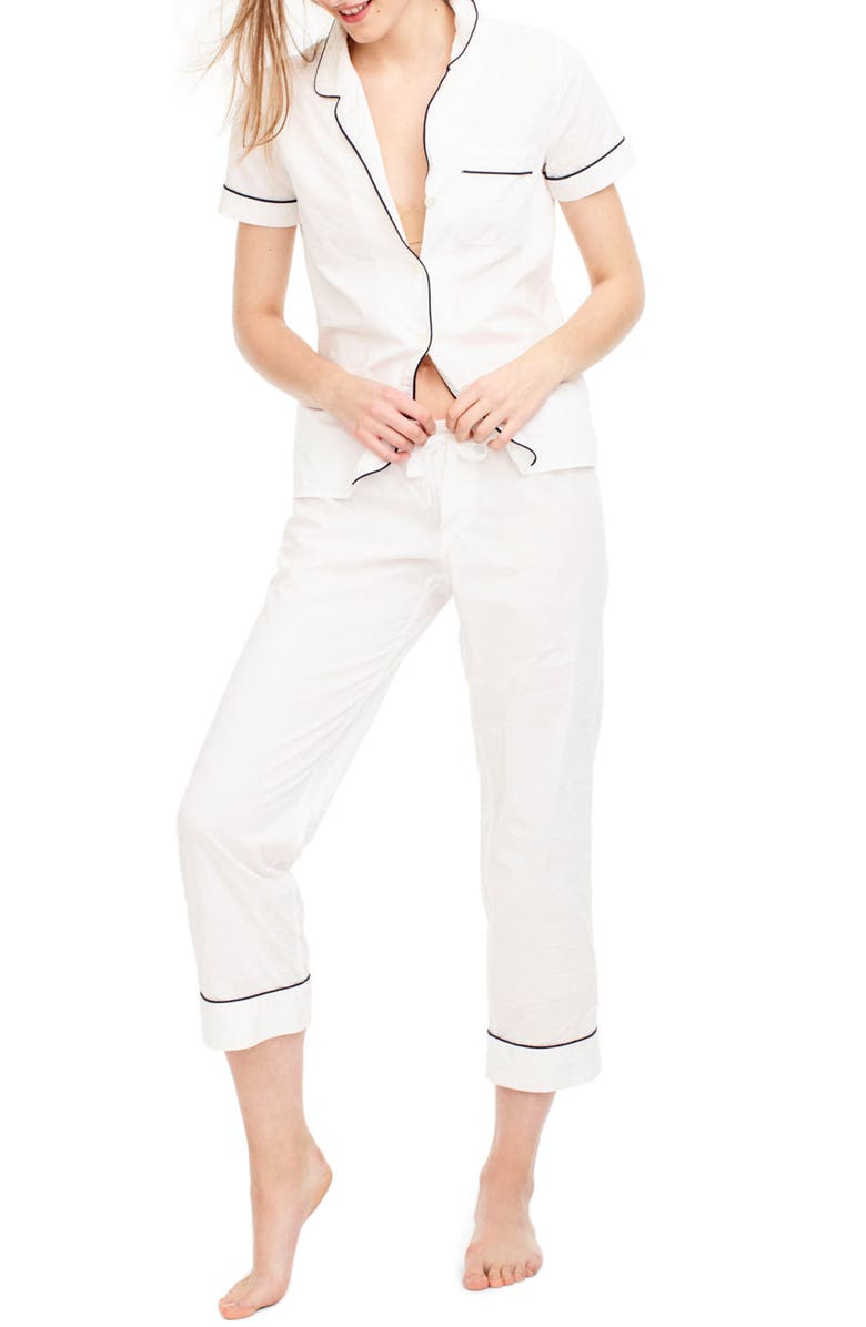 Vintage Cotton Pajamas, Main, color, WHITE