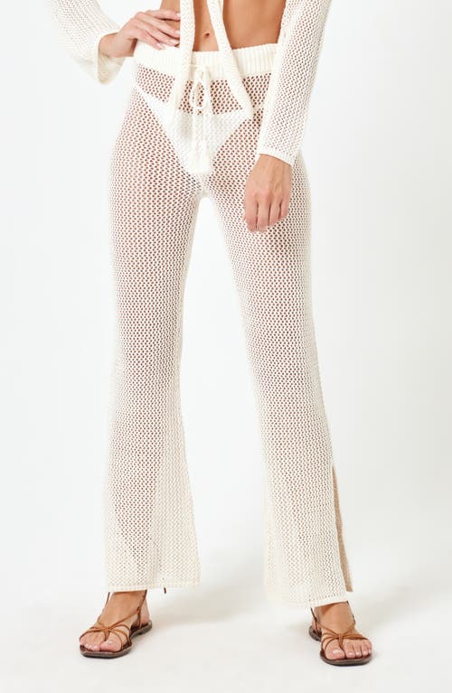 L*space Lspace Los Cabos Open Stitch Cover-up Sweater Pants In White