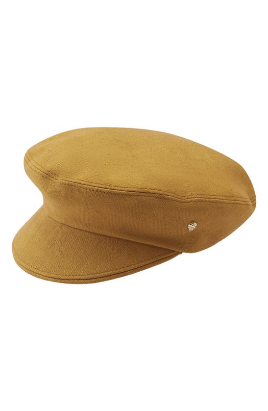 Shop Helen Kaminski Cotton Baker Boy Beret Cap In Golden Harvest