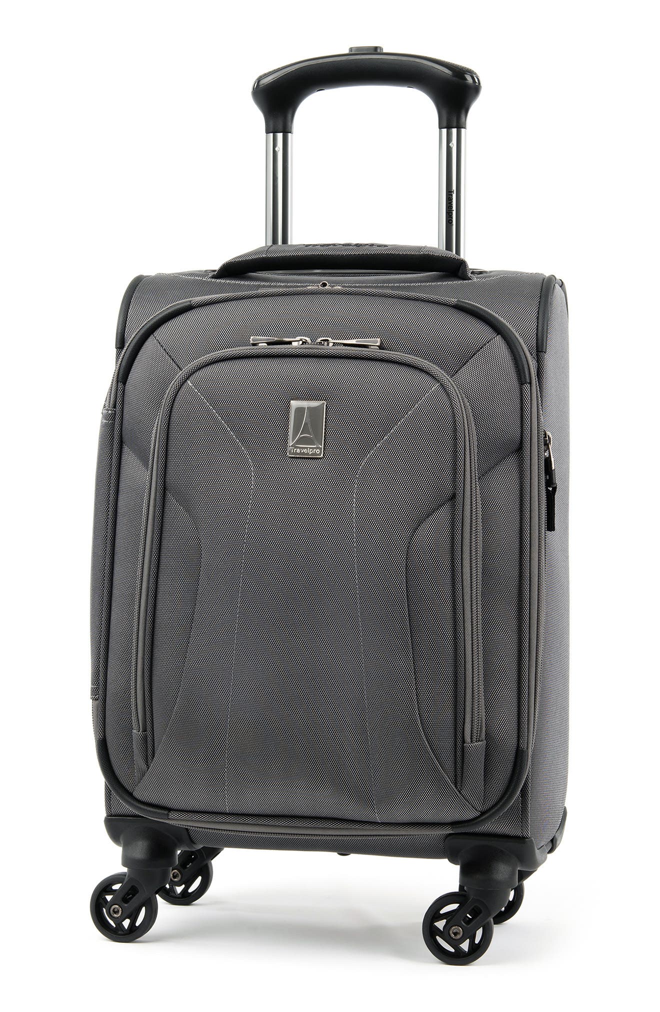 it luggage pocket large expandable 8 wheel hard suitcase