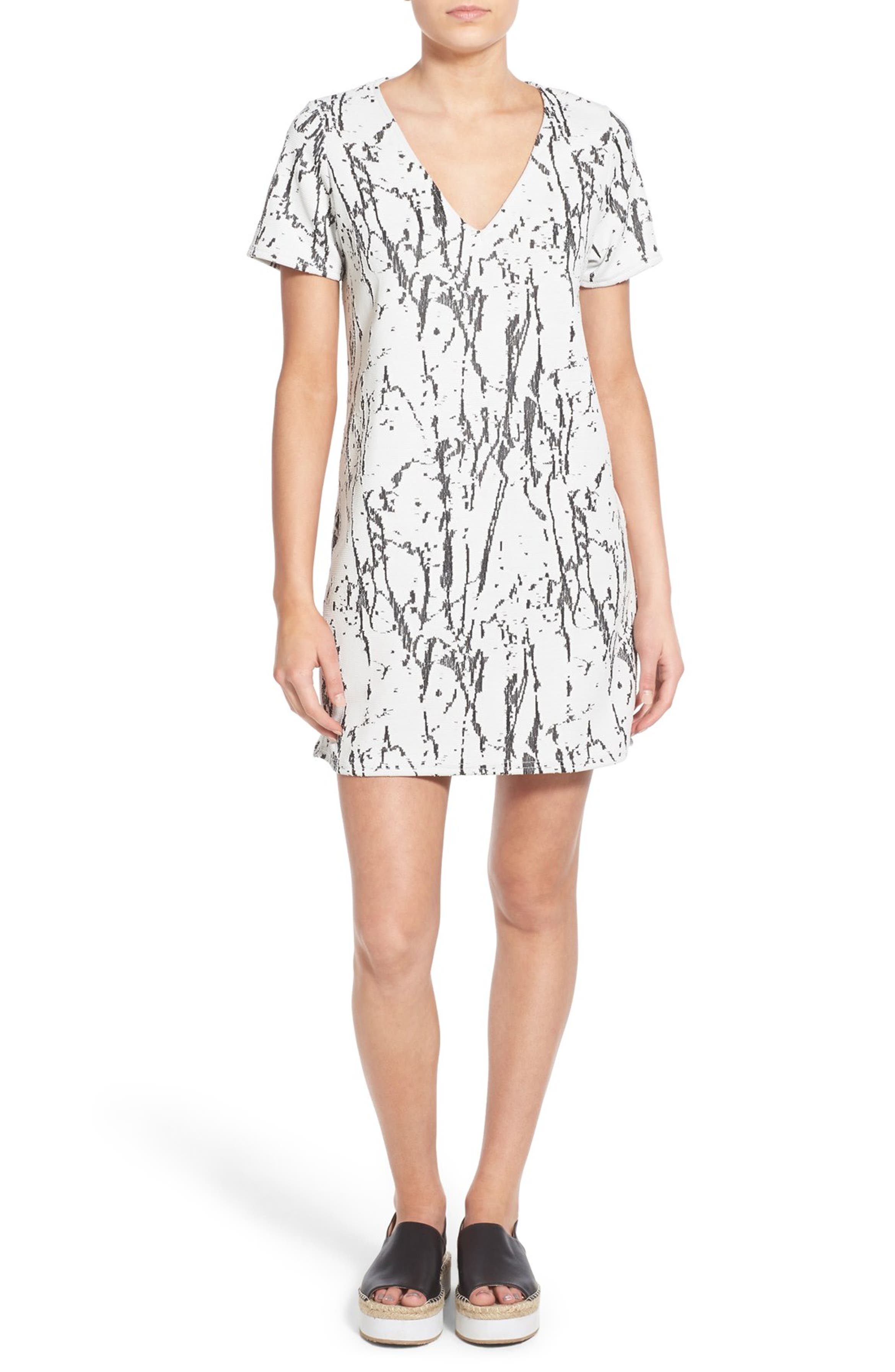 Missguided Marble Knit VNeck TShirt Dress Nordstrom