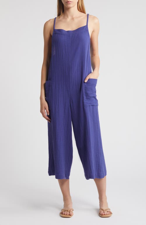 Shop Rip Curl Premium Surf Cotton Gauze Jumpsuit In Wild Berry