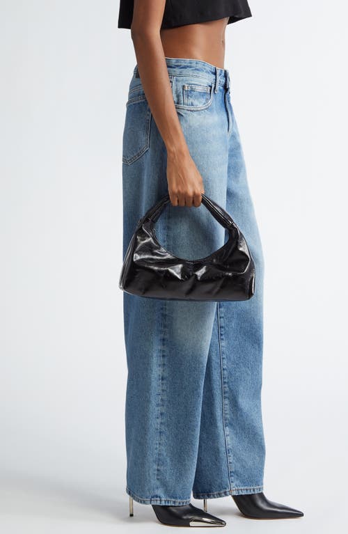 Shop Off-white Arcade Leather Shoulder Bag In 1000 Black