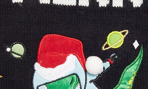 33 Degrees Kids' Rex-mas Dabbing T. Rex Sweater In Black Combo Holiday