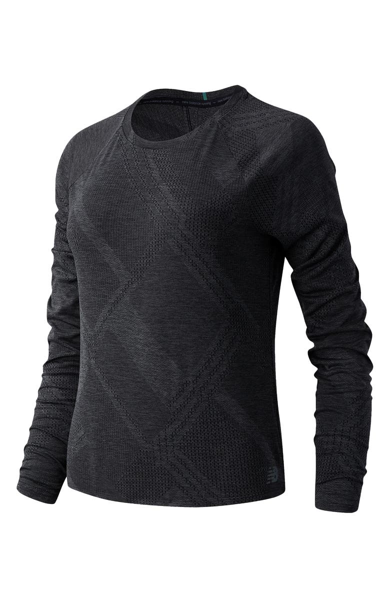 New Balance Q Speed Fuel Long Sleeve Jacquard Knit Top, Main, color, 