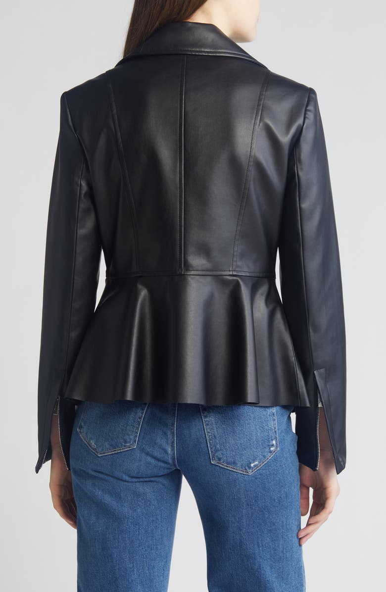 Via Spiga Peplum Faux Leather Jacket | Nordstrom