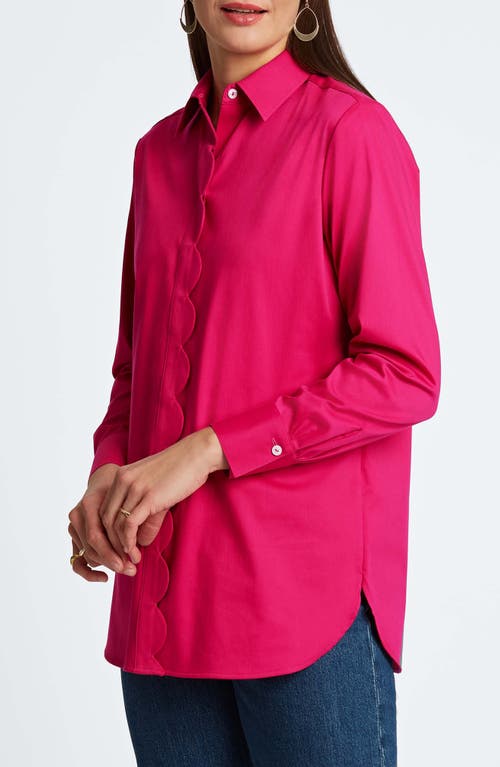 FOXCROFT FOXCROFT LAYLA SATEEN BUTTON-UP SHIRT