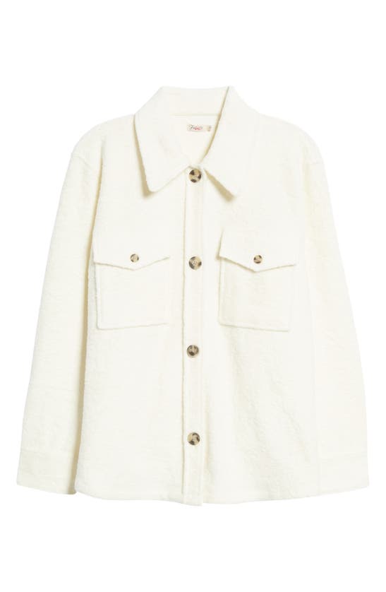 Faherty Holden High Pile Fleece Jacket In Off White