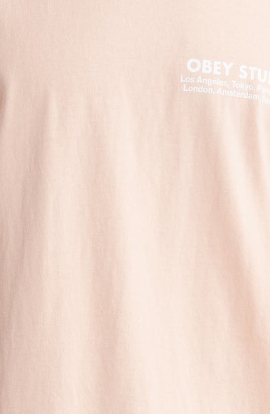 Shop Obey Studios Eye Cotton Graphic T-shirt In Peach Parfait
