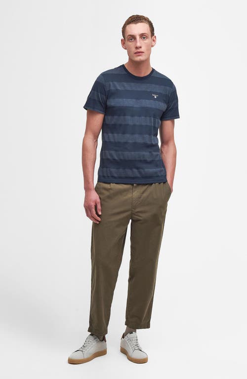 Shop Barbour Stenton Stripe Piqué Knit T-shirt In Navy