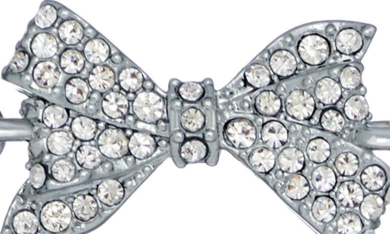 Shop Ted Baker Barset Pavé Crystal Bow Slider Bracelet In Silver Tone/ Clear Crystal