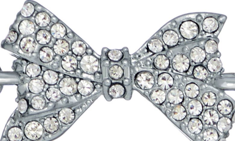 Ted Baker London Barset Pavé Crystal Bow Slider Bracelet In Silver Tone/ Clear Crystal
