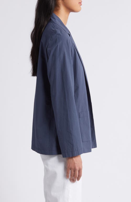 Shop Eileen Fisher Organic Cotton Longline Blazer In Ocean