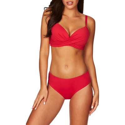 Sea Level Cross Front Underwire Bikini Top, Red