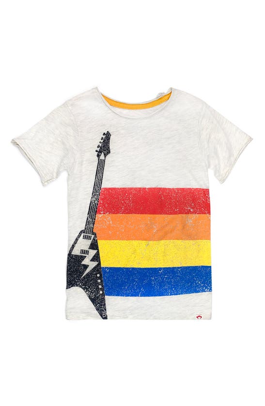 Appaman Kids' Guitar Stripes T-shirt In Cloud Heather