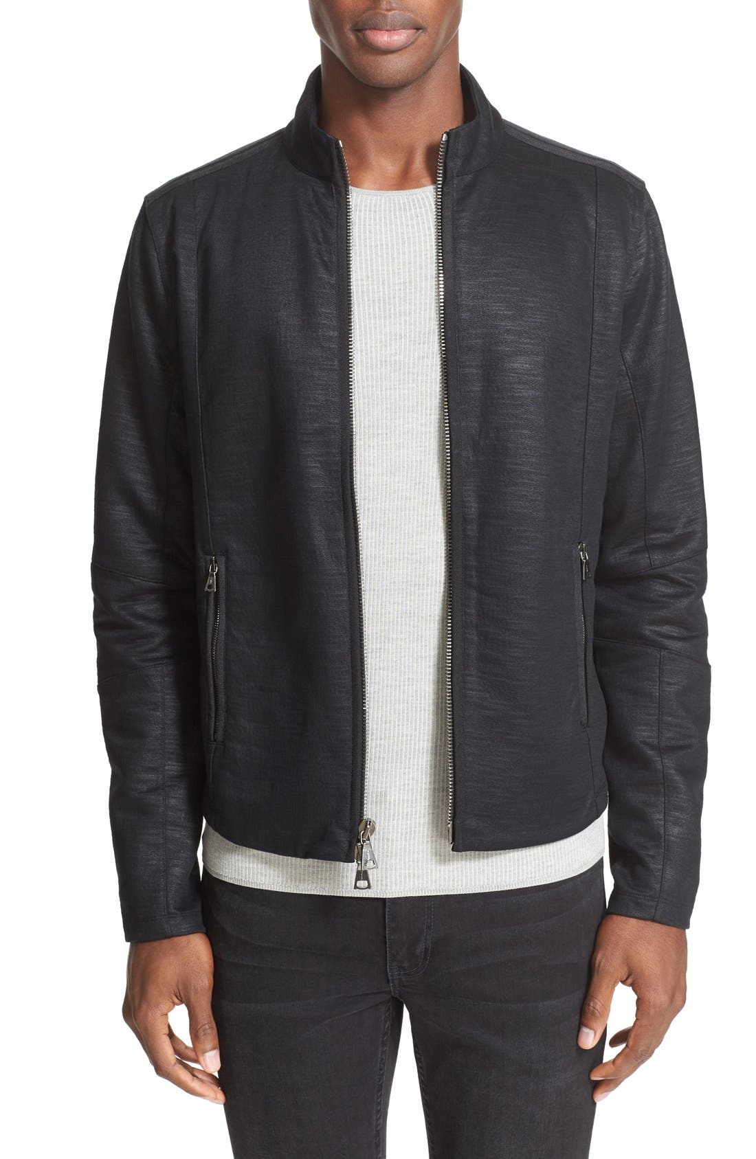 John Varvatos Collection Front Zip Knit Jacket Nordstrom