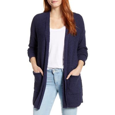 Petite Caslon Boucle Cardigan, Blue
