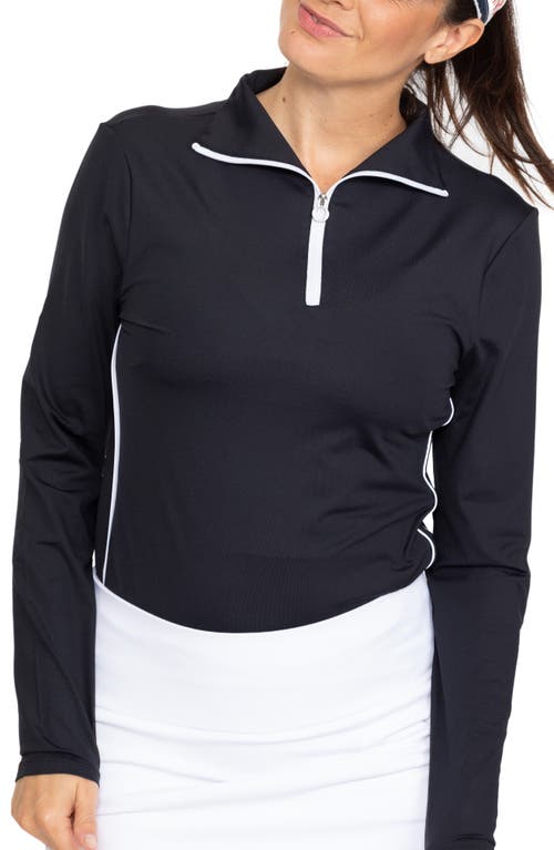 Keep It Covered Long Sleeve Golf Top in Black