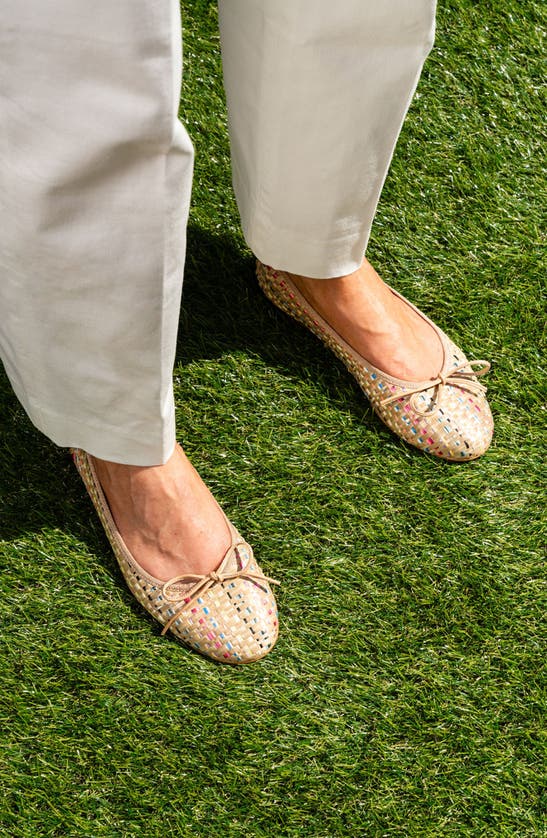 Patricia Green Skim Ballerina Flat In Multi Raffia