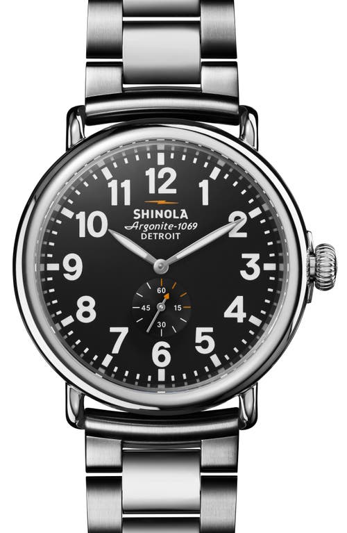 Shinola Runwell Sub Second Bracelet Watch, 47mm in Black at Nordstrom, Size 47 Mm